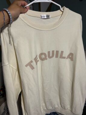 Hazel & Olive Cream 'Tequila' Crewneck Sweater